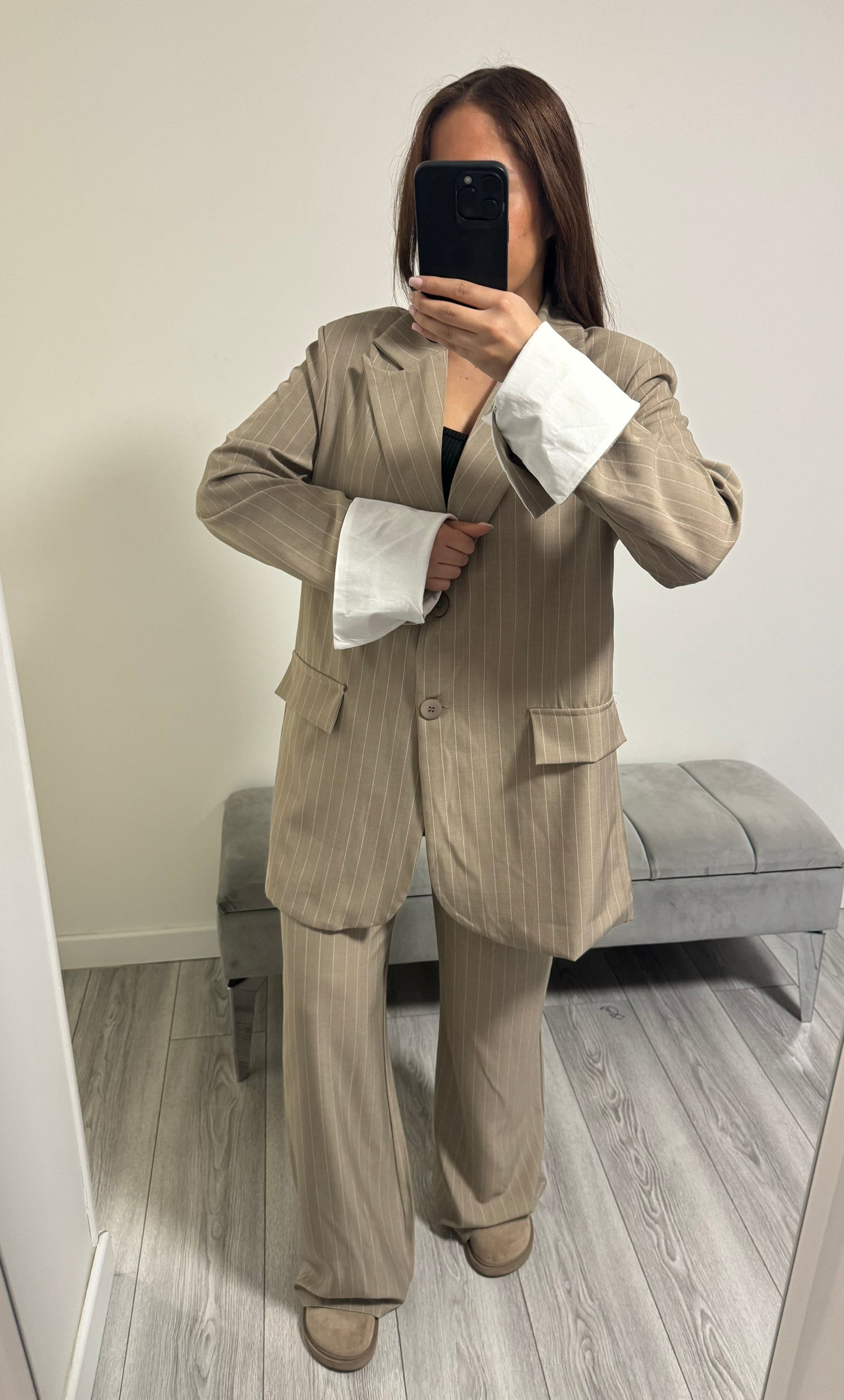 Ensemble à rayure beige
